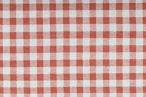 Brown and white checkered, pattern, design, cotton fabric for sewing, texture Stock Photos