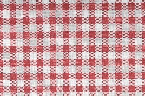 Brown and white checkered, pattern, design, cotton fabric for sewing, texture Stock Photos