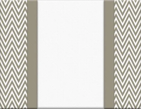 Brown and white chevron zigzag frame with ribbon background Stock Illustration