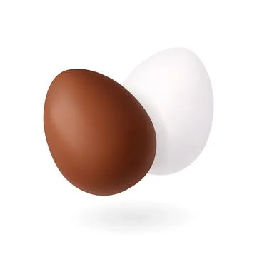 Brown and white Easter eggs 3D realistic holiday food illustration Stock Illustration
