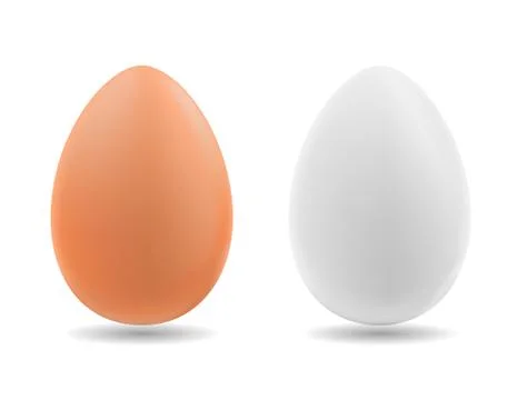 Brown and white eggs on background Stock Illustration