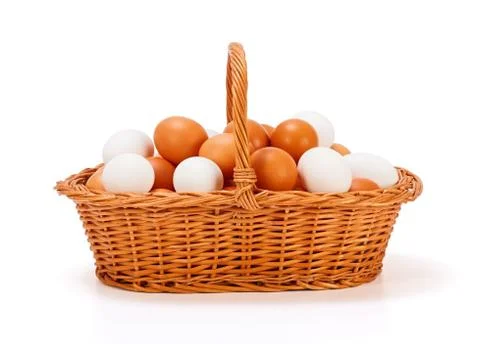 Brown and white eggs Stock Photos