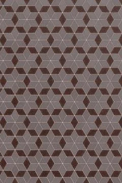 Brown and white geometric cube pattern floor tile texture with weathered vintage Stock Illustration