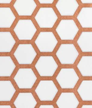 Brown and white hexagon pattern wallpaper background Stock Illustration