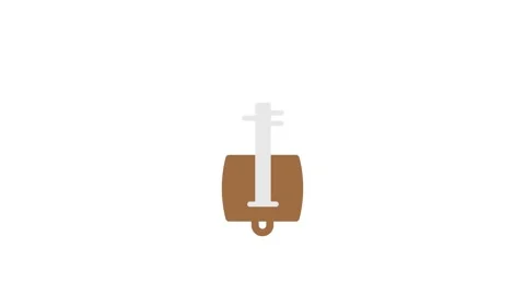 A brown and white key featuring a distinct handle, resting on a neutral bac.. Vidéo 333233310