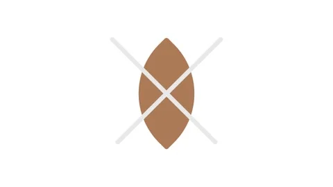 A brown and white oval shape featuring crossed lines in a contrasting pattern Stock Footage 332905266