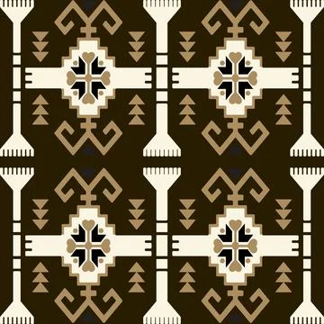 A brown and white pattern with geometric shapes Stock Illustration