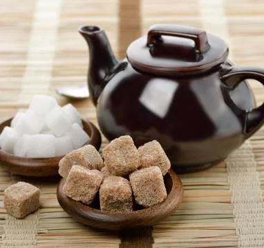 Brown and white sugar Stock Photos