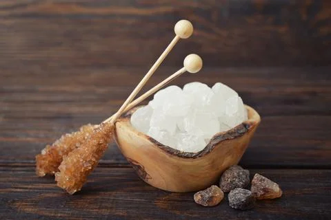 Brown and white sugar Stock Photos