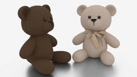Brown and white teddy bear Stock Illustration
