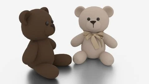 Brown and white teddy bear Stock Illustration