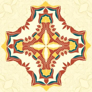 Brown and Yellow Vector Mandala. Decorative element for your design, lace o.. Stock Illustration