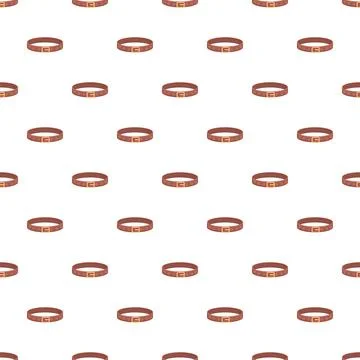 Brown animal collars repeat across a white surface Stock Illustration