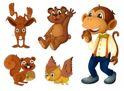Brown animal collection Illustrazione stock