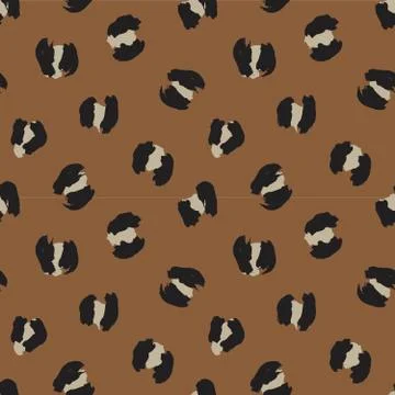 Brown Animal Leopard Seamless Pattern Background Stock Illustration