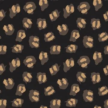 Brown Animal Leopard Seamless Pattern Background Stock Illustration