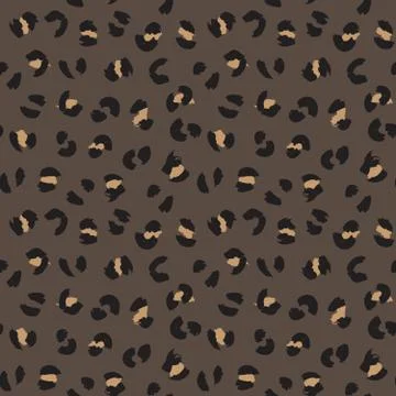 Brown Animal Leopard Seamless Pattern Background Stock Illustration