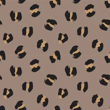 Brown Animal Leopard Seamless Pattern Background Stock Illustration