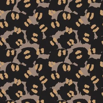 Brown Animal Leopard Seamless Pattern Background 스톡 일러스트