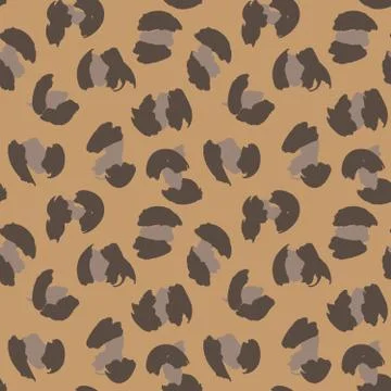 Brown Animal Leopard Seamless Pattern Background Stock Illustration