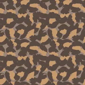 Brown Animal Leopard Seamless Pattern Background Stock Illustration