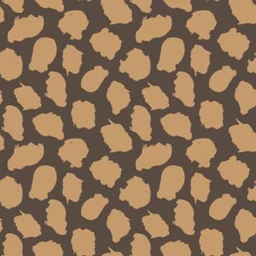 Brown Animal Leopard Seamless Pattern Background Stock Illustration