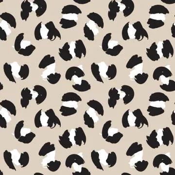 Brown Animal Leopard Seamless Pattern Background Stock Illustration