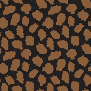 Brown Animal Leopard Seamless Pattern Background Stock Illustration