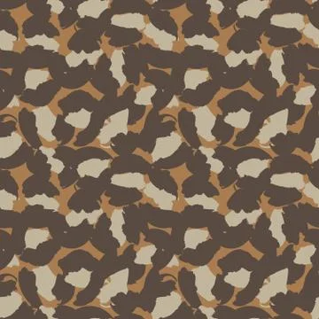 Brown Animal Leopard Seamless Pattern Background Stock Illustration