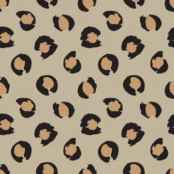 Brown Animal Leopard Seamless Pattern Background Stock Illustration