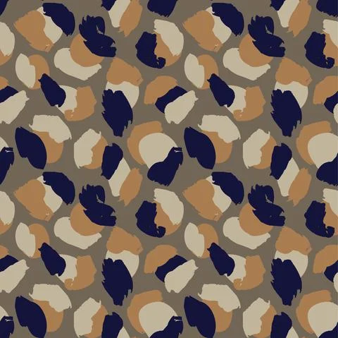 Brown Animal Leopard Seamless Pattern Background Stock Illustration