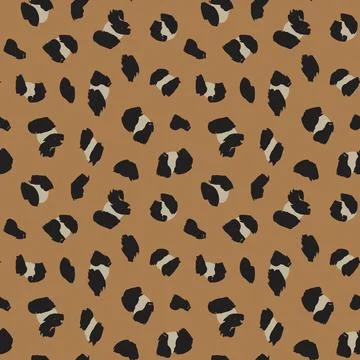 Brown Animal Leopard Seamless Pattern Background Stock Illustration