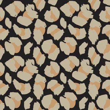 Brown Animal Leopard Seamless Pattern Background Stock Illustration