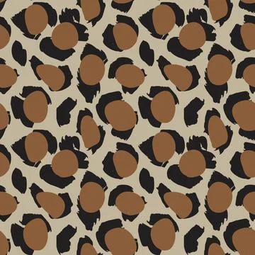 Brown Animal Leopard Seamless Pattern Background 스톡 일러스트