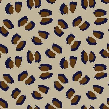 Brown Animal Leopard Seamless Pattern Background Stock Illustration