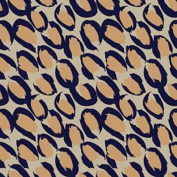 Brown Animal Leopard Seamless Pattern Background Stock Illustration
