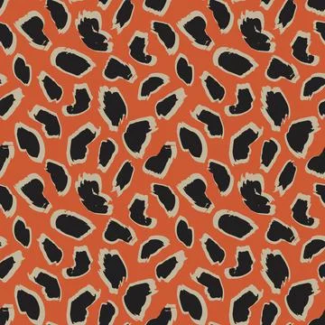 Brown Animal Leopard Seamless Pattern Background Stock Illustration