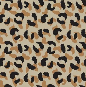 Brown Animal Leopard Seamless Pattern Background Stock Illustration