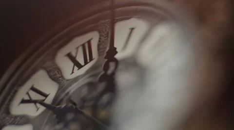 Brown antique clock on the table forest 03 Video stock 36517913