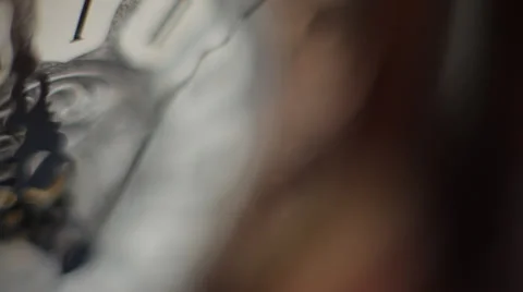 Brown antique clock on the table forest 05 Stock Footage 36517921