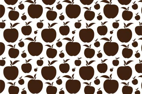 Brown apple shape. Fruit shape pattern on a white background Stock Illustration