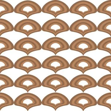 Brown arch on white seamless pattern for decor, scrapbook and textile design Stock Illustration