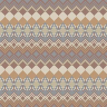 Brown Argyle Knitting Grid seamless pattern design Stock Illustration