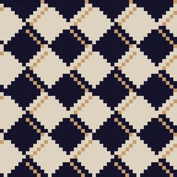 Brown Argyle Seamless Pattern Background Stock Illustration