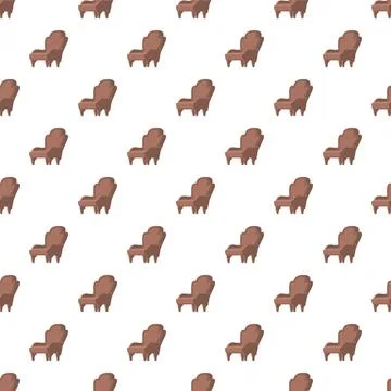 Brown armchair seamless pattern for interior design Stock Illustration