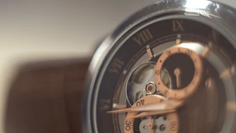 Brown automatic clock ticking 스톡 동영상 96747908