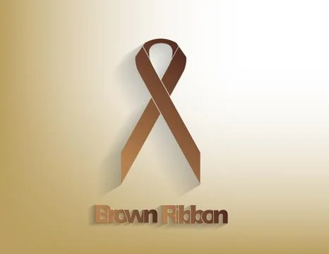 Brown awareness ribbon 스톡 일러스트