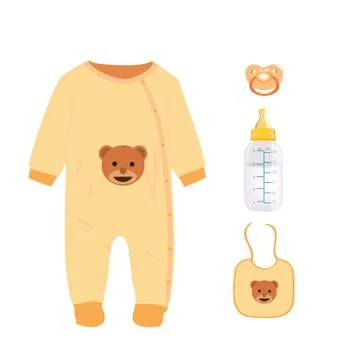 Brown  baby set Stock Illustration