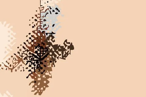 Brown background. Abstract vector. Modern geometric design. 2D rendering digi Stock Illustration