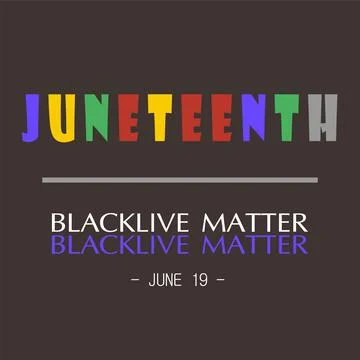 Brown background with caption for juneteenth; Stock Illustration